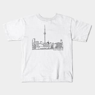 Toronto CN Tower and Skyline Outline Kids T-Shirt